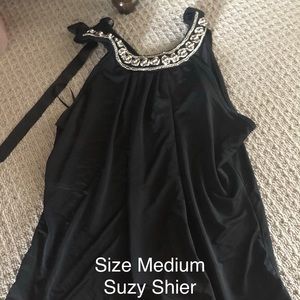 Black tank top with beading